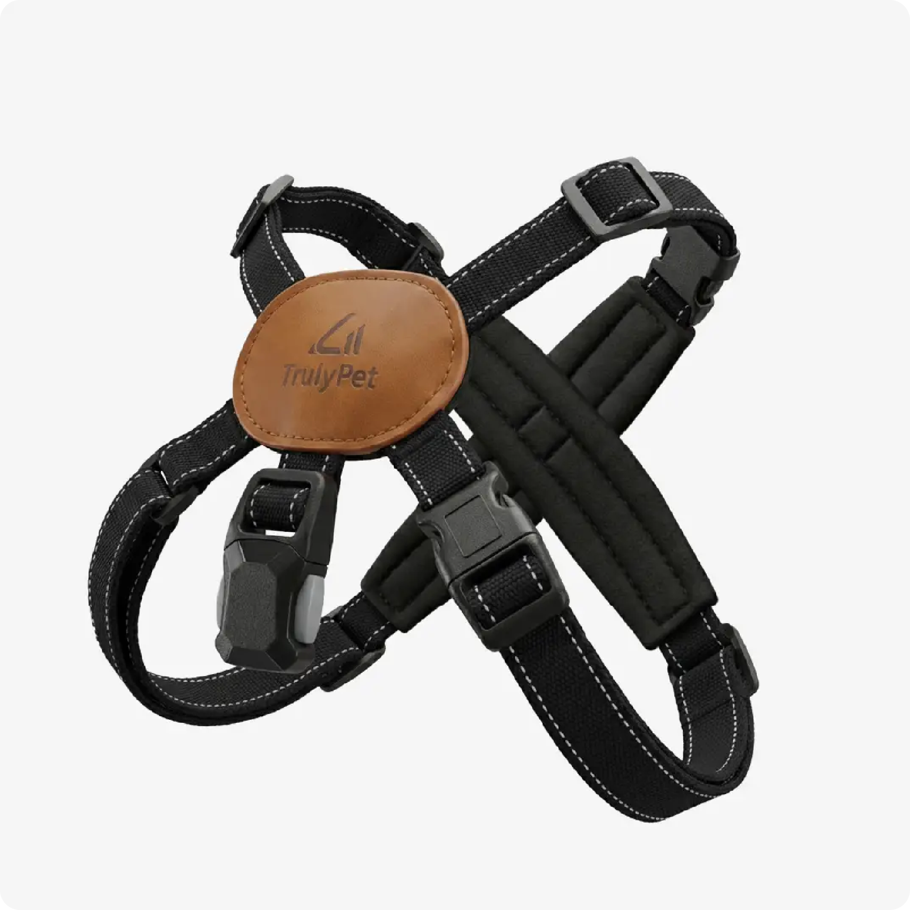 TrulyPet X-Back dog harness and leash set in coal black
