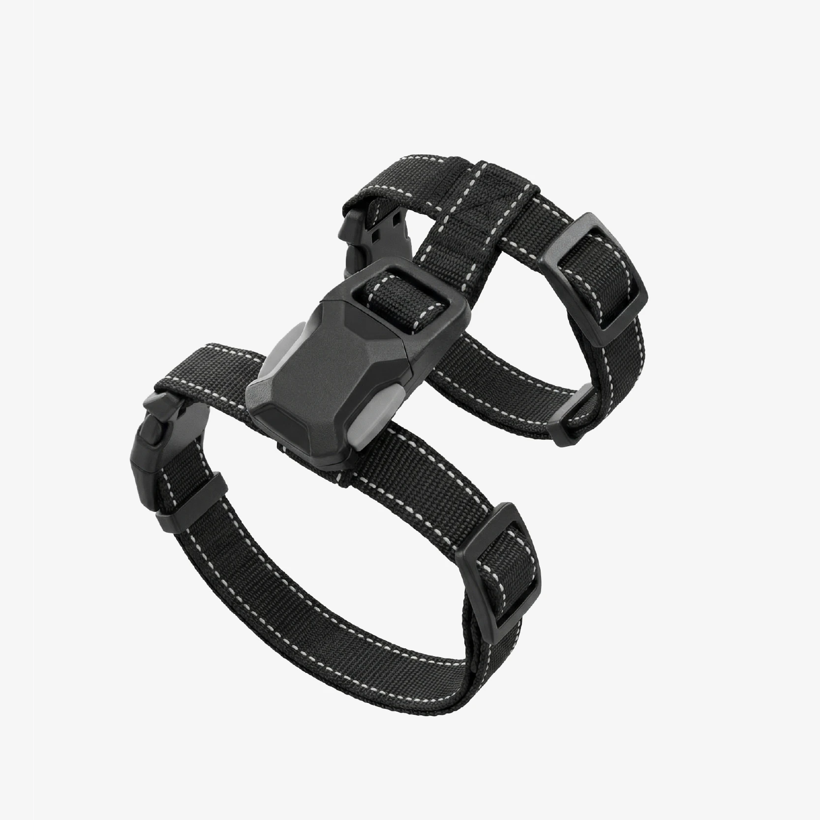 TrulyPet adjustable cat harness and leash set in Coal Black, magnetic buckle edition