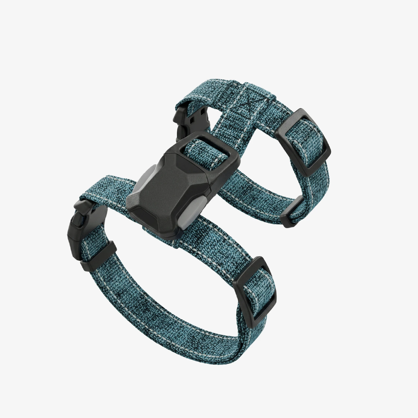 TrulyPet adjustable cat harness and leash set in Denim Blue, magnetic buckle edition