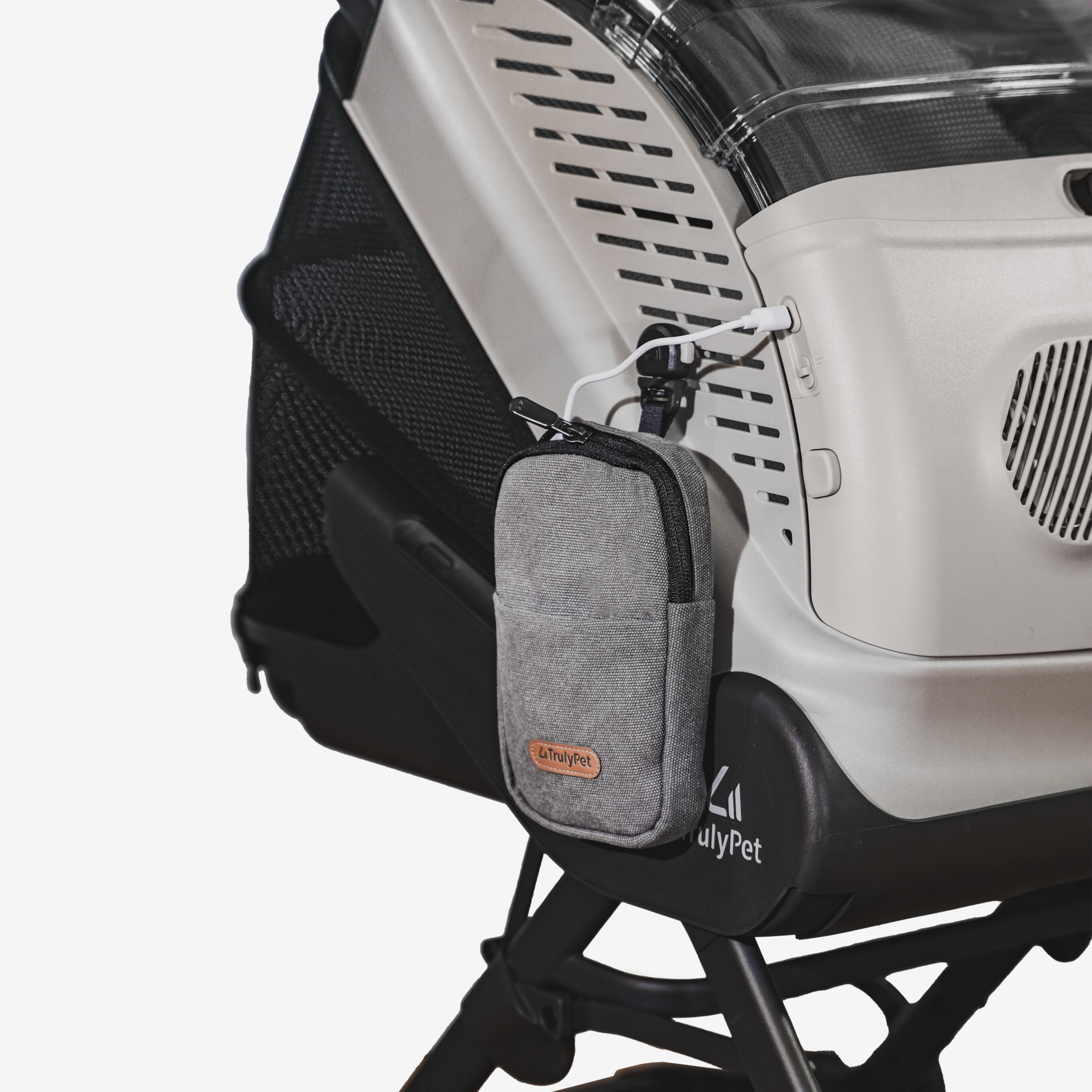 Close-up of the Explorer Fan System door panel on the TrulyPet Explorer cabin